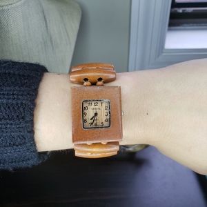 Wooden Watch Boho Bracelet Elastic